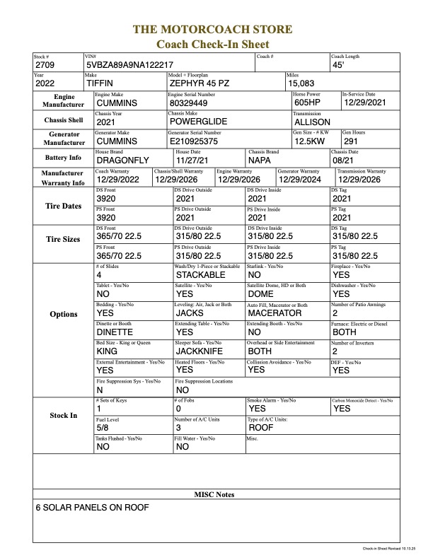 2022 Tiffin Zephyr For Sale