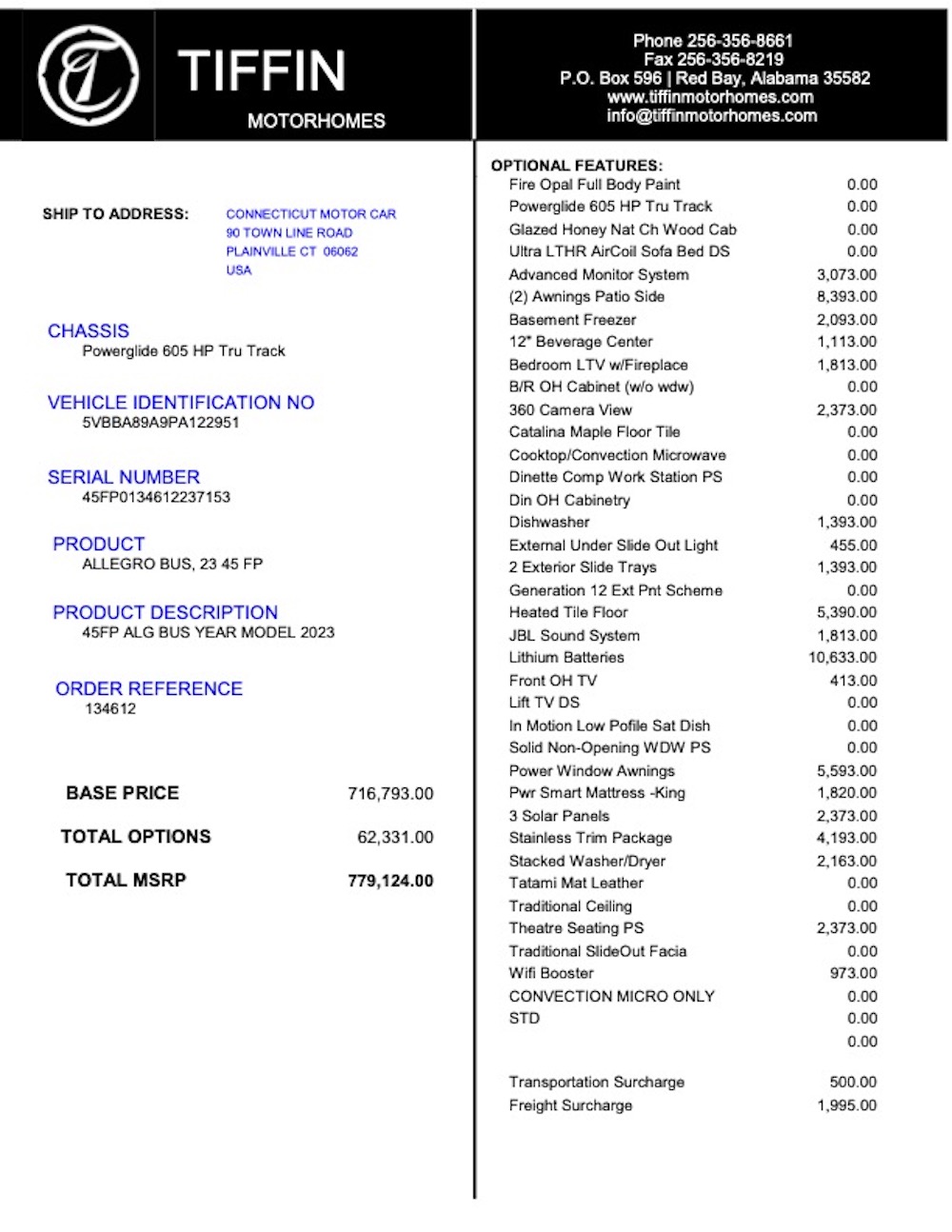 2023 Tiffin Allegro For Sale