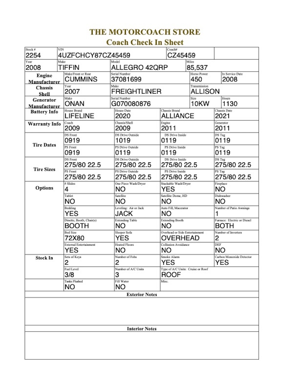 2008 Tiffin Allegro For Sale
