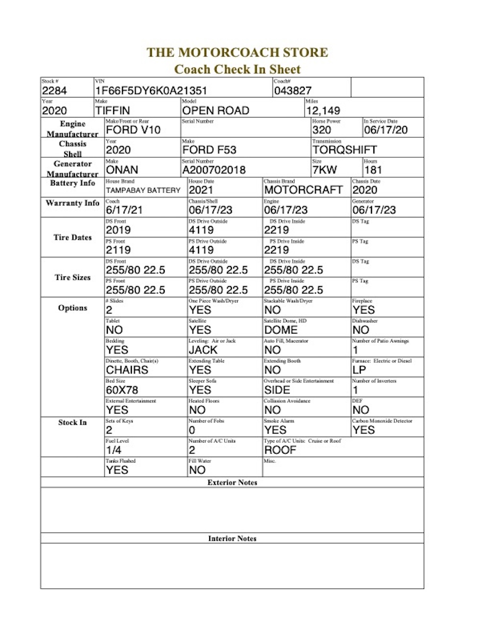 2020 Tiffin  For Sale