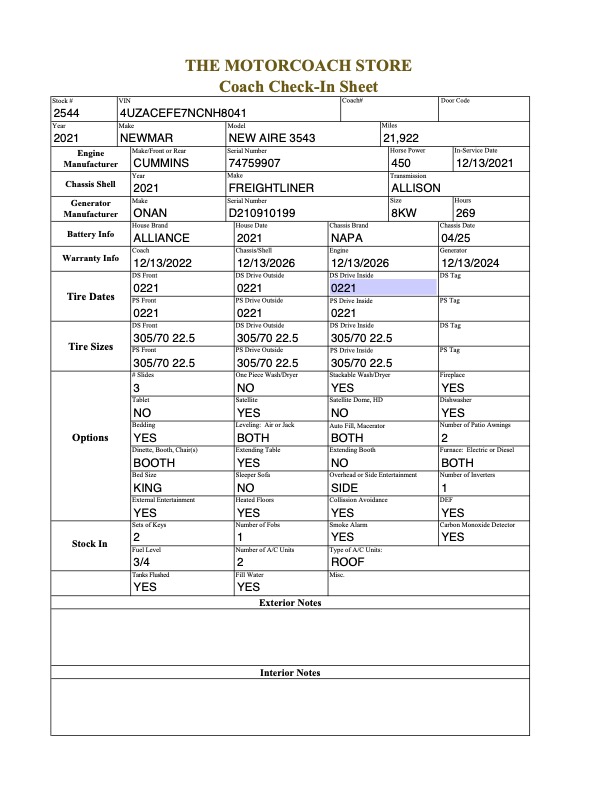 2021 Newmar New Aire For Sale