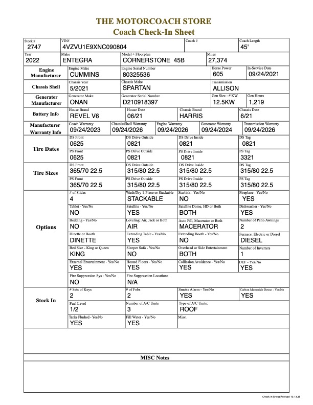 2022 Entegra Cornerstone For Sale