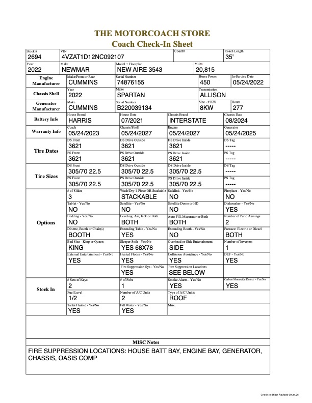2022 Newmar New Aire For Sale