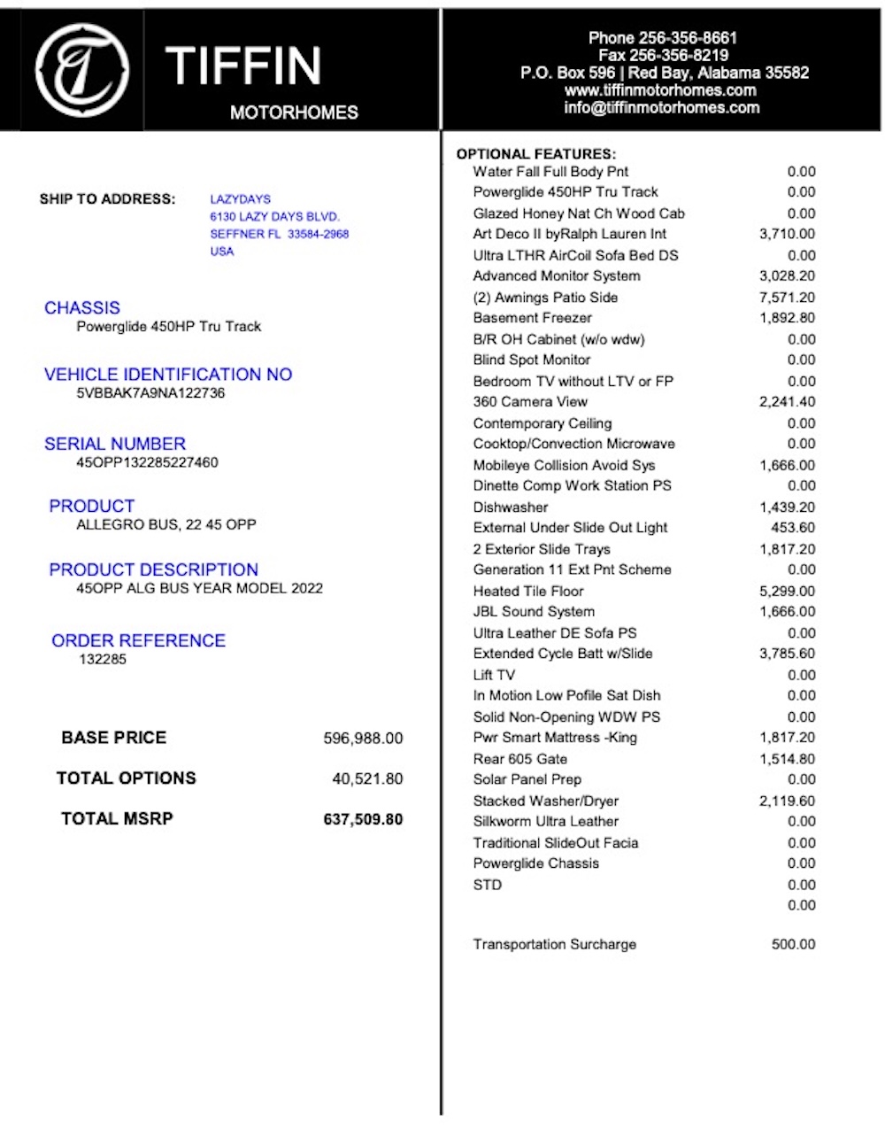 2022 Tiffin Allegro For Sale