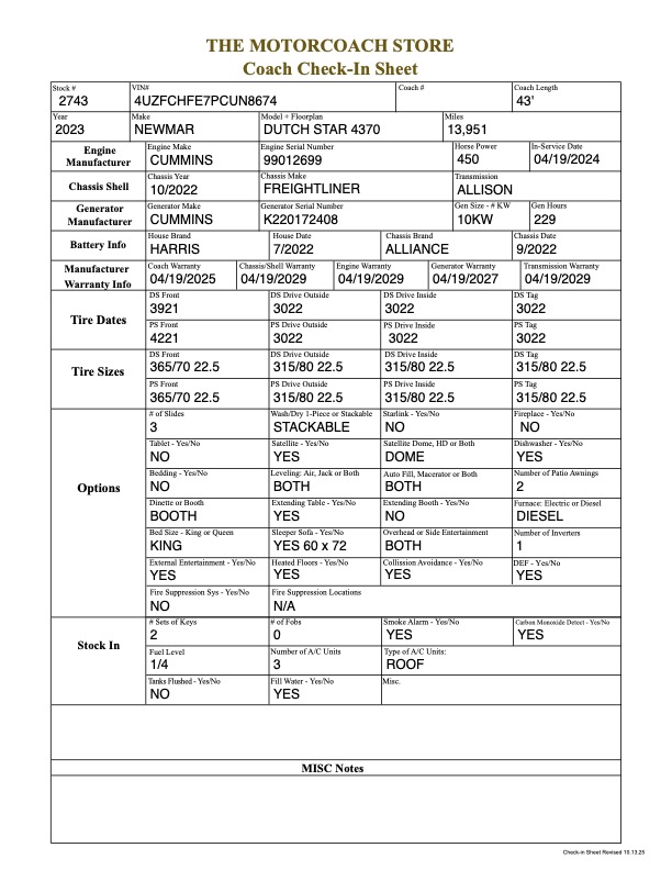 2023 Newmar Dutch Star For Sale