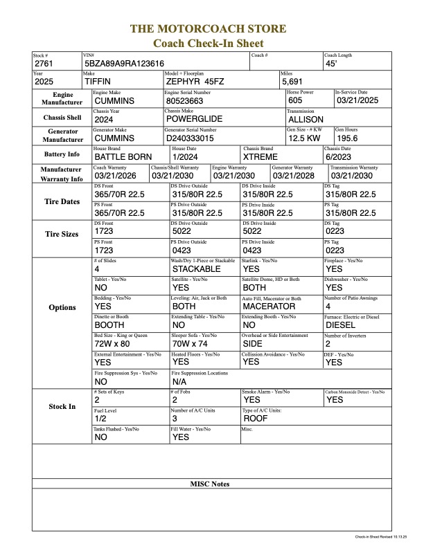 2025 Tiffin Zephyr For Sale